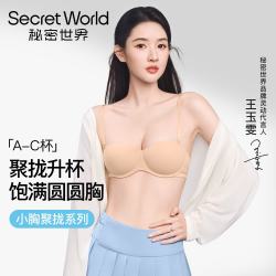 SecretWorld 秘密世界（SecretWorld）王玉雯同款内衣女聚拢小胸显大美背无痕防下垂新款圆圆杯文胸罩