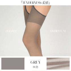 Limerence M 丝袜四面开裆免脱超薄吊带袜 灰色 无脚型
