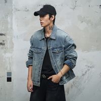 鹿家门 做旧复古 男士牛仔外套