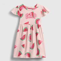 Gap 女幼童春夏季款LOGO印花纯棉短袖连衣裙儿童装美版776629