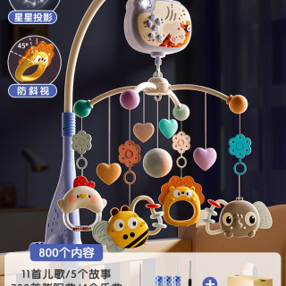 移动端：爱优乐比 新生儿床头摇铃婴儿玩具旋转床上吊挂床铃宝宝安抚挂件悬挂式推车