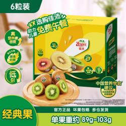 佳沛 绿奇异果 优选经典果 单果90-100g 6个 礼盒装