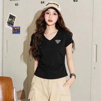 班尼路 夏季基础款纯色T恤女高级感弹力休闲时尚