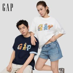 Gap 男女装2026春季新款logo印花纯棉宽松圆领短袖T恤上衣866085