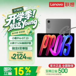 联想 小新Pro GT 13英寸 3.5K超高清护眼屏 骁龙8至尊版 12000mAh AI学习办公平板电脑 凝雾灰 8+256G