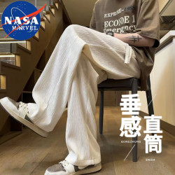 NASA MARVEL 休闲裤夏季男冰丝轻薄百搭直筒速干潮流透气春秋长裤 杏色 XL