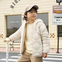 波司登 男童女童轻薄连帽外套百搭纯色儿童羽绒服