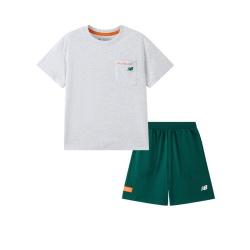 new balance nb童装儿童男女T恤短袖短裤套装中性套装两件套