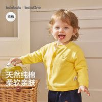 巴拉巴拉 童装儿童毛衣2026秋装男童女童宝宝针织开衫婴儿衣服上衣纯棉毛衫 暖阳奶黄小熊-圆领 优选新疆棉 90