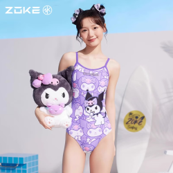 洲克 泳衣女2026新款连体库洛米专业竞速女孩游泳衣夏少女款高级感 库洛米大女连体三角