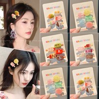 歌米诺 冰淇淋发夹女2026新款创意碎发刘海夹迷你前额侧边一字夹气质发卡 冰棍+棒冰10件