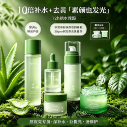 ORGINESE 积雪草熬夜水乳套装补水保湿控油修复女士护肤品礼盒爽肤水精华液 积雪草四件套+睡眠面膜