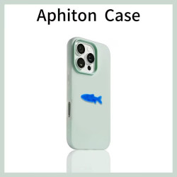 C 【久用不黄 裸机手感】一条小蓝鱼高级质感机壳公园苹果手机壳iPhone11-17系列 E款 iPhone 15