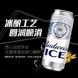 百威 冰啤啤酒500ml*5罐口感清爽经典聚会畅饮10.1到期