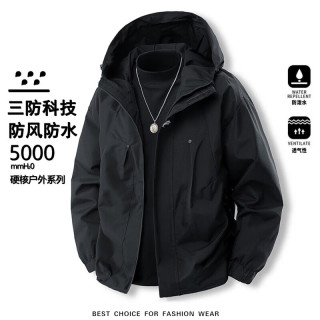 JEEP SPIRIT 吉普冲锋衣外套男款春秋季户外防风防水登山青少年情侣工装夹克