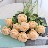 生喜朗 仿真玫瑰花情人节礼物花束送女友客厅餐桌装饰摆件干花假花仿真花
