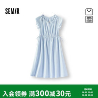森马 商场同款|连衣裙女夏季泡泡袖蝴蝶结2026度假风长裙101326114020
