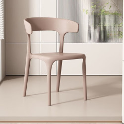 LISM 塑料餐椅靠背椅家用休闲牛角椅 2把