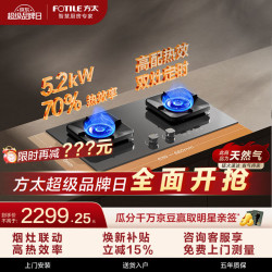 方太 JZT-TF37B-G 5.2kW大火力 双边定时 天然气燃气灶