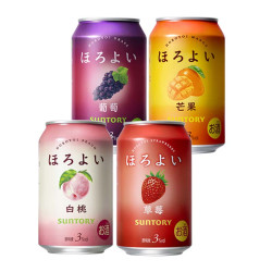 HOROYOI 三得利 四瓶 和乐怡预调鸡尾酒330ml*4草莓白桃芒果葡萄果味3度女士酒#值酒发现官#