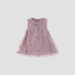 巴厘小猪 超仙衣服女童连衣裙 莓果紫