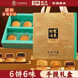 华美 广式 月饼礼盒装多口味 6饼6味
