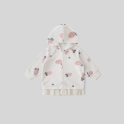 巴厘小猪 假两件蕾丝边连帽 儿童卫衣