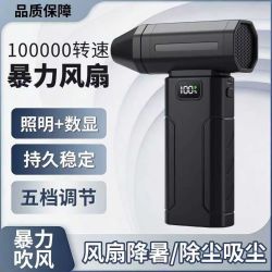X8 X9暴力风扇涡轮风扇除尘器无刷电机高速迷你手持暴力风扇 X8暴力风扇（黑色）