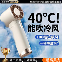 萨勒芬妮 超高速手持小风扇迷你便携式随身旅游桌面电风扇散热小电扇学生宿舍 米白