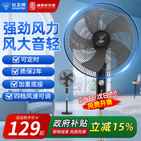 钻石牌 电风扇落地扇大风力劲风轻音家用摇头定时立式办公室落地扇 18英寸-5叶劲风款