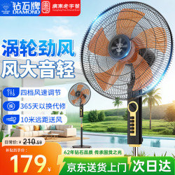 钻石牌 电风扇落地扇家用风扇立式大风力客厅落地风扇宿舍办公室摇头轻音劲风远距电扇定时