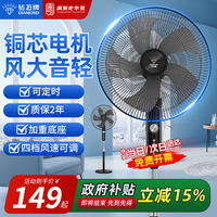 钻石牌 电风扇落地扇大风力劲风轻音家用摇头定时立式办公室落地扇 18英寸-5叶劲风款