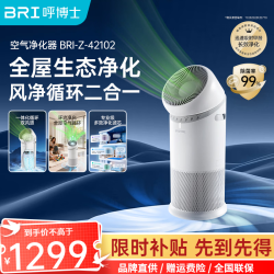 呼博士 空气净化器除甲醛抗菌抗病毒除异味花粉过敏pm2.5二手烟过滤家用大风量循环扇无叶乔迁礼物