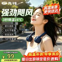 先锋 挂脖风扇无叶小型便携式随身挂脖子迷你手持户外运动学生办公颈挂式USB静音制冷小电扇DGS-G18R