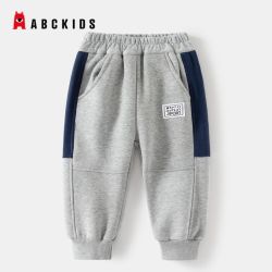 ABCKIDS 儿童裤子男童运动裤加厚2024秋冬新款男宝宝复合加绒长裤