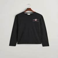 GANT 100%棉刺绣圆领长袖T恤