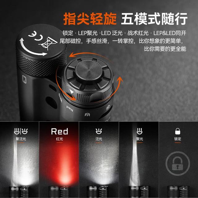 ACEBEAM M1 2.0 LEP手电筒 多光源变焦 黑色