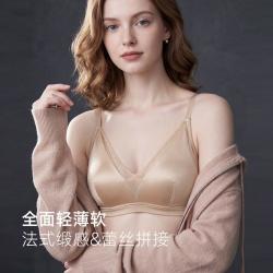 BSV霞黛芳 轻奢缎感轻薄防凸兔耳杯提拉防垂透气文胸女