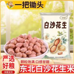 一把锄头2斤现剥新花生米生新货粉皮新鲜大粒白沙花生米不带壳