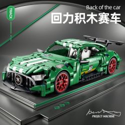 星涯优品 AMG回力积木赛车1:18儿童益智拼装玩具跑车模型男孩礼物6