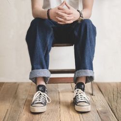 马登 工装 日系复古水洗牛仔裤oversize高腰直筒阔腿坠感老爹裤男