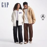 百亿补贴：Gap 男女装春季款毛毡布logo羊羔毛插袋连帽卫衣外套609272