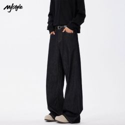MJ STYLE 丹宁原牛美式复古牛仔裤男宽松直筒cleanfit阔腿拖地休闲长裤男女