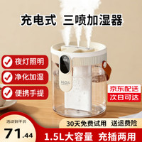 德烁 加湿器家用母婴幼儿孕妇鼻炎专用大容量桌面雾化器大雾量卧室usb无线充