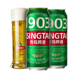 青岛啤酒 全麦1903精酿品质整箱500mL 12罐(无大米）+赠啤酒豆