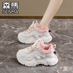 森馬 森马女鞋2026新款夏季运动休闲青少年跑步旅游厚底增高小白老爹鞋