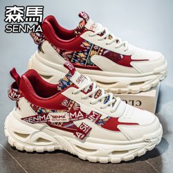 森馬 森马男鞋2026新款夏季运动休闲皮面小白厚底增高网红爆款老爹潮鞋