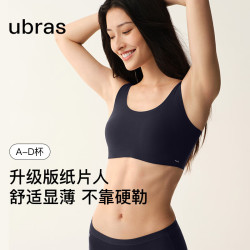 Ubras 26新款无尺码小奶皮升级款纸片人显瘦显薄匀称无痕隐形背心文胸女
