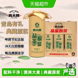 qingdashi 全麦品鉴原浆礼盒装1L*6桶青岛特产精酿白啤家庭聚餐烧烤