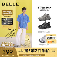 百丽 8PS01AM6 增高老爹鞋 黑色 42(260mm) 男士休闲鞋